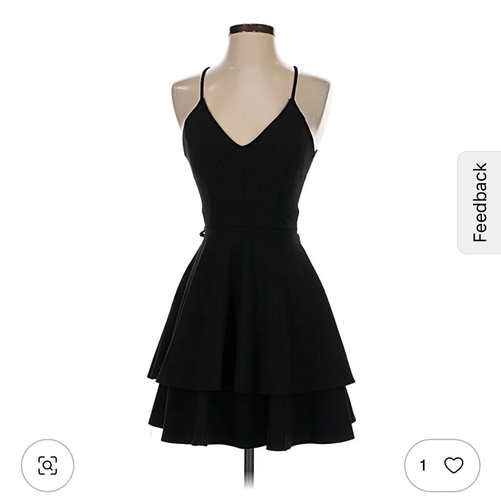 Elegant Black Lace Trim Dress by B. Darlin